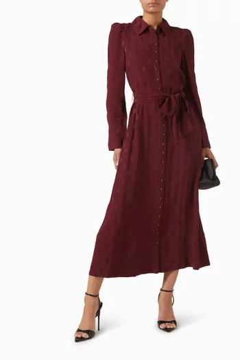 فستان بنمط قميص بحزام