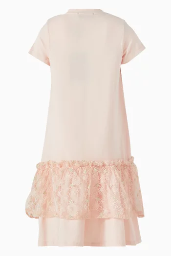 Printed Dress in Cotton & Tulle