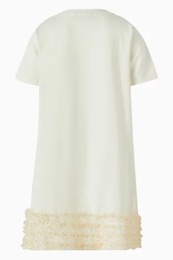 Heart-necklace Printed Dress in Cotton-jersey
