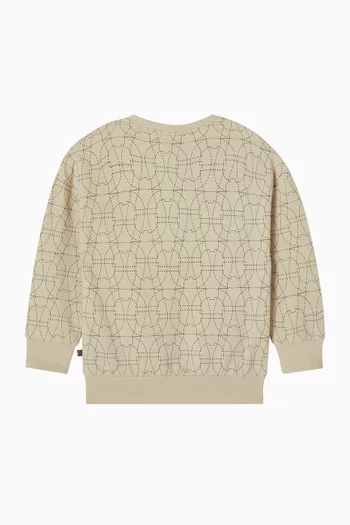 سويت شيرت بطبعة شعار الماركة قطن