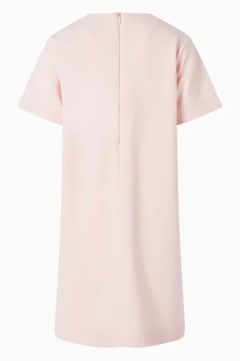 فستان قطن بتطريز شعار الماركة