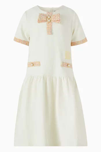 Flared Dress in Cotton & Tweed