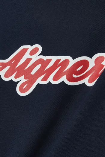 تي شيرت بطبعة شعار الماركة قطن