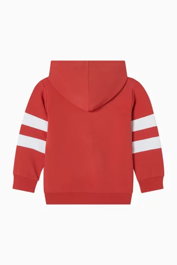 كنزة بغطاء رأس وطبعة شعار الماركة