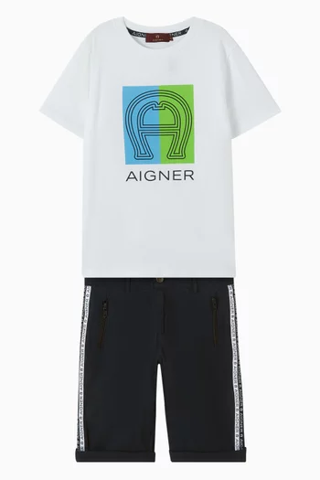 تي شيرت بطبعة شعار الماركة قطن جيرسيه