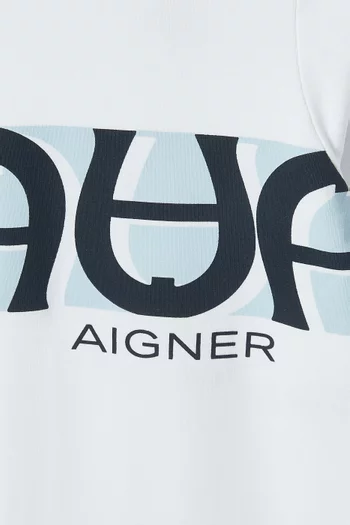 Graphic Logo-print Sleepsuit in Pima Cotton