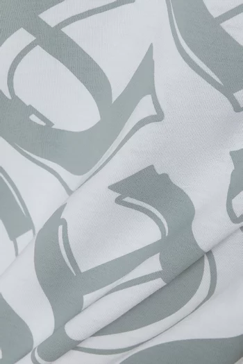 تي شيرت بطبعة شعار الماركة قطن