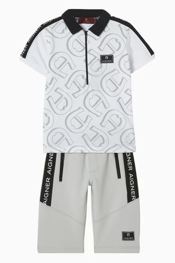 Logo Print Polo Shirt