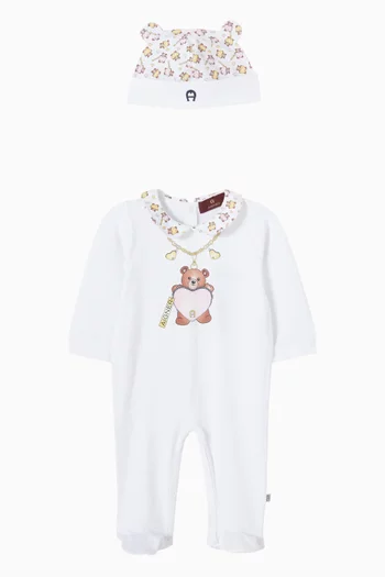 Teddy Print Sleepsuit Gift Set