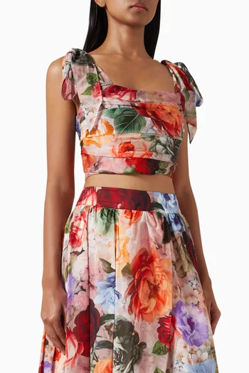 Haven Crop Bustier Top in Cotton Blend
