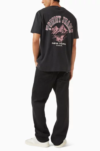 Graphic Relaxed T-shirt in Cotton