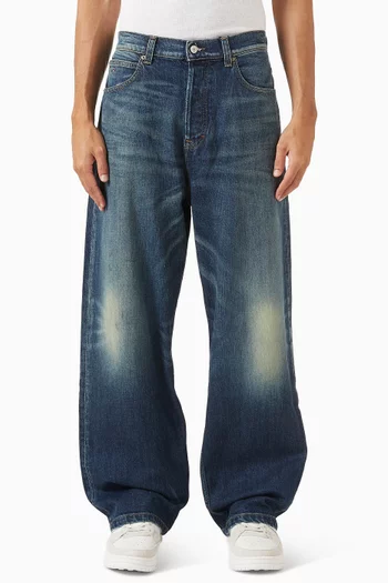 Theo Faded Loose Jeans in Denim