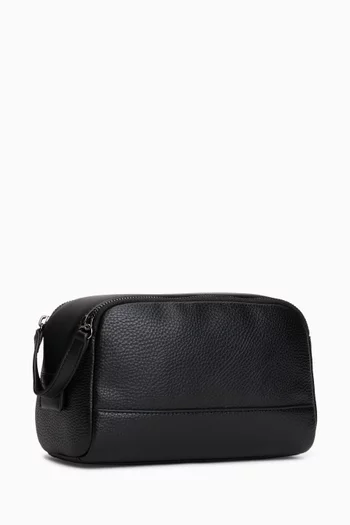 Signature Tape Wash Bag in Faux Leather