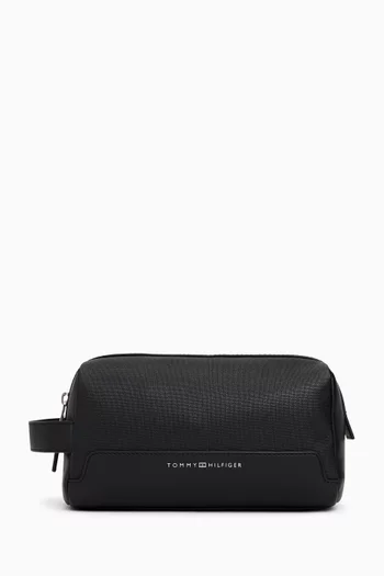 Modern Metallic Logo Textured Washbag