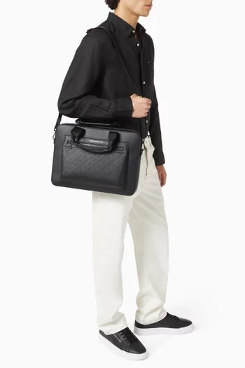 TH Monogram Laptop Bag in Faux Leather
