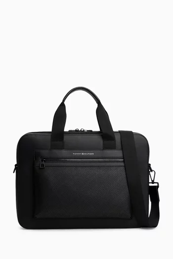 TH Monogram Laptop Bag in Faux Leather