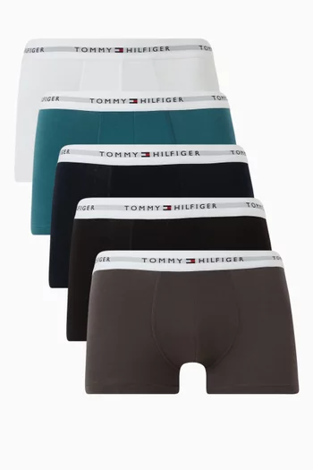 Signature Logo Waistband Trunks, Set of 5