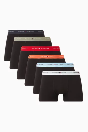 طقم بوكسر بشعار الماركة قطن مطاطي، 7 قطع