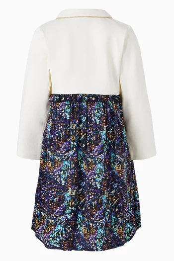 فستان متوسط الطول بشعار الماركة