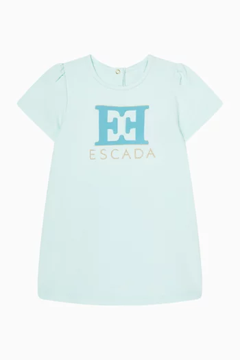 Logo Midi Dress in Cotton