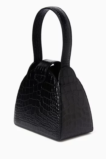 Paloma Top-handle Bag in Croc-embossed Leather
