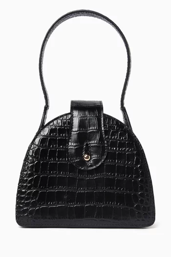 Paloma Top-handle Bag in Croc-embossed Leather