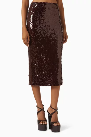 Sequin-embellished Pencil Skirt