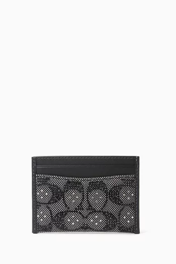 Essential Card Case in Signature Jacquard & Leather