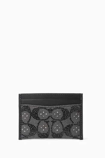 Essential Card Case in Signature Jacquard & Leather