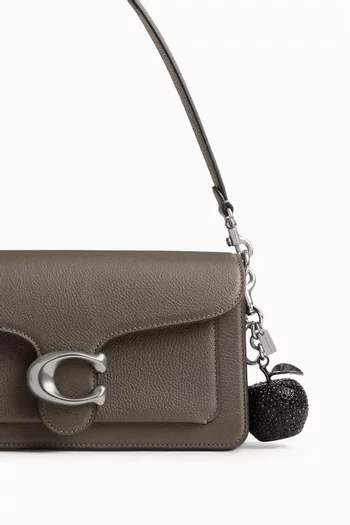 Crystal Apple Bag Charm in Silver-tone Brass