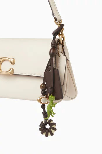 حلية حقيبة كلاسيكية بتصميم ديناصور جلد