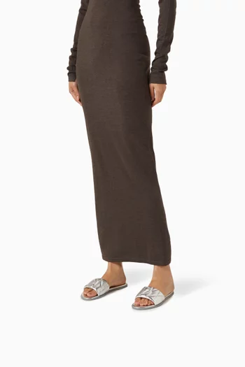 Holly Sandal in Quilted Metallic Leather