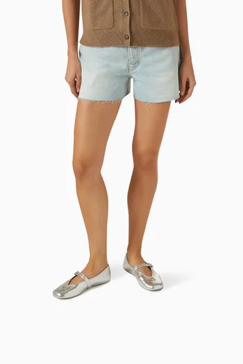 حذاء باليرينا ماري جين بشعار حرف C منحوت جلد لامع