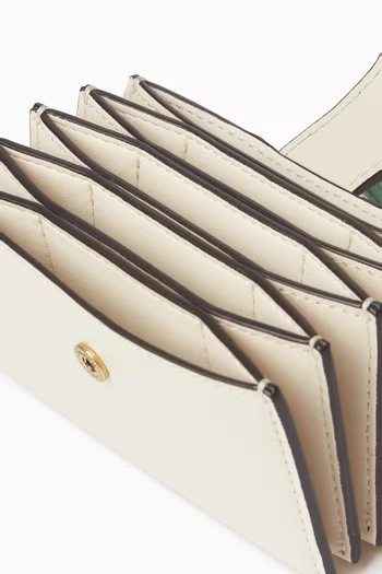 حافظة بطاقات متعددة الاستخدامات بشعار الماركة جلد