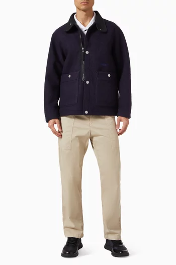 جاكيت بياقة عالية مزيج صوف