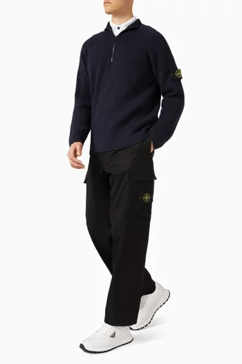 سترة بياقة عالية منسوجة من الصوف