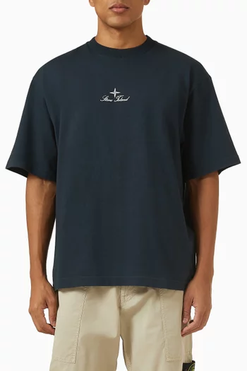 تي شيرت بفتحة رقبة مستديرة قطن جيرسيه عضوي