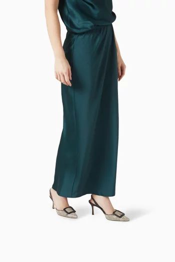 حذاء كلاسيك ميسليبي بسير خلفي وكعب 70 مم جلد عجل بنقشة جلد الأفعى