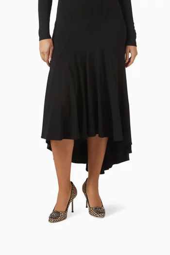 حذاء كلاسيك هانجيسي بكعب 90 مم شمواه جلد عجل