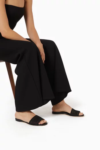 Trieste Flat Slides in Crochet Mesh