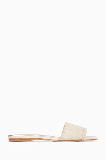 Trieste Slide Sandals in Lace & Leather
