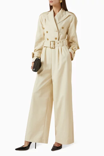 جمبسوت توكسيدو بحزام قماش غابردين