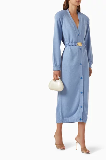 فستان طويل بقصة فضفاضة بنمط كارديغان