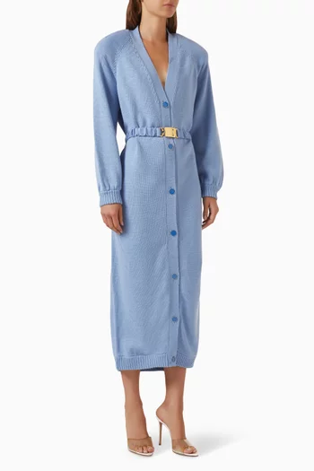 فستان طويل بقصة فضفاضة بنمط كارديغان