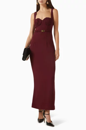 فستان بلا أكمام بحزام سابل