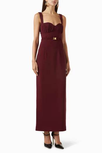 فستان بلا أكمام بحزام سابل