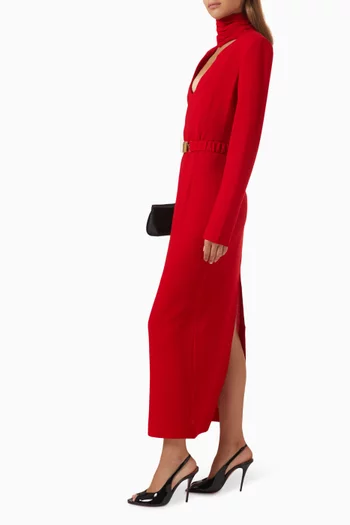 Drape Collar Dress in Crepe