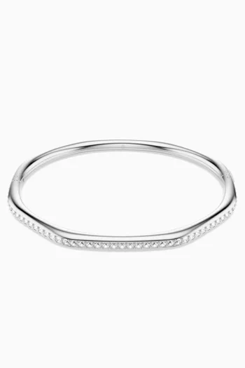 Dextera Bangle in Rhodium-plated Metal
