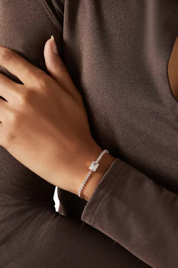 Matrix Crystal Tennis Bracelet in Rose Gold-plated Metal