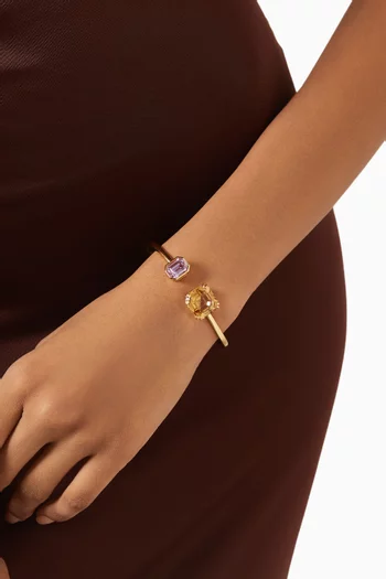 Millenia Crystal Bangle in Gold-tone Metal